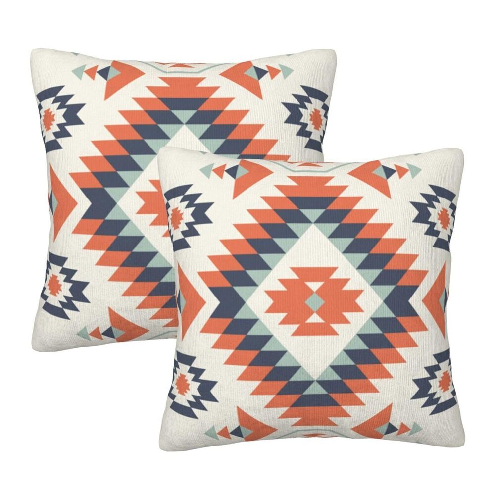 4698 Aztec Throw Pillow Covers 18 X 18 Inch Set of 2 Pillow Cases